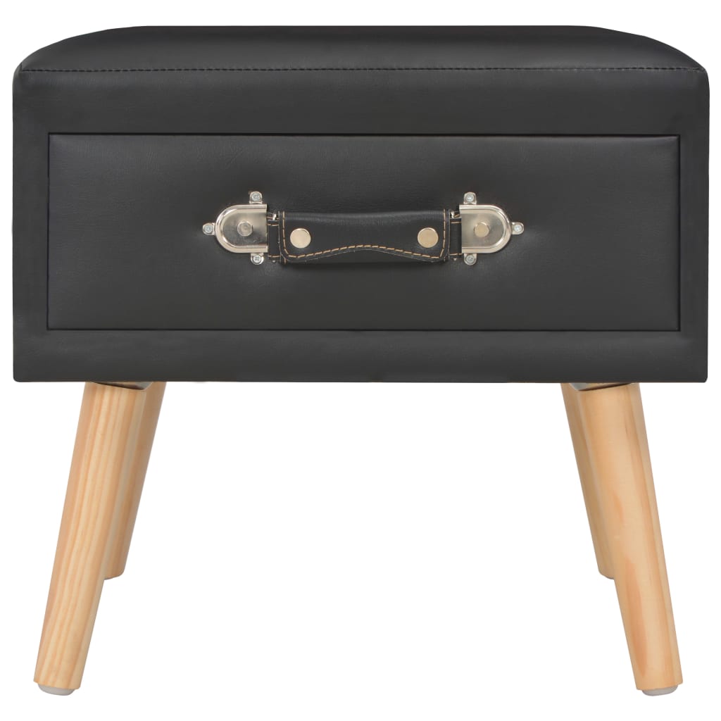 Comodini Neri 2 pz 40x35x40 cm in Similpelle | homemem39
