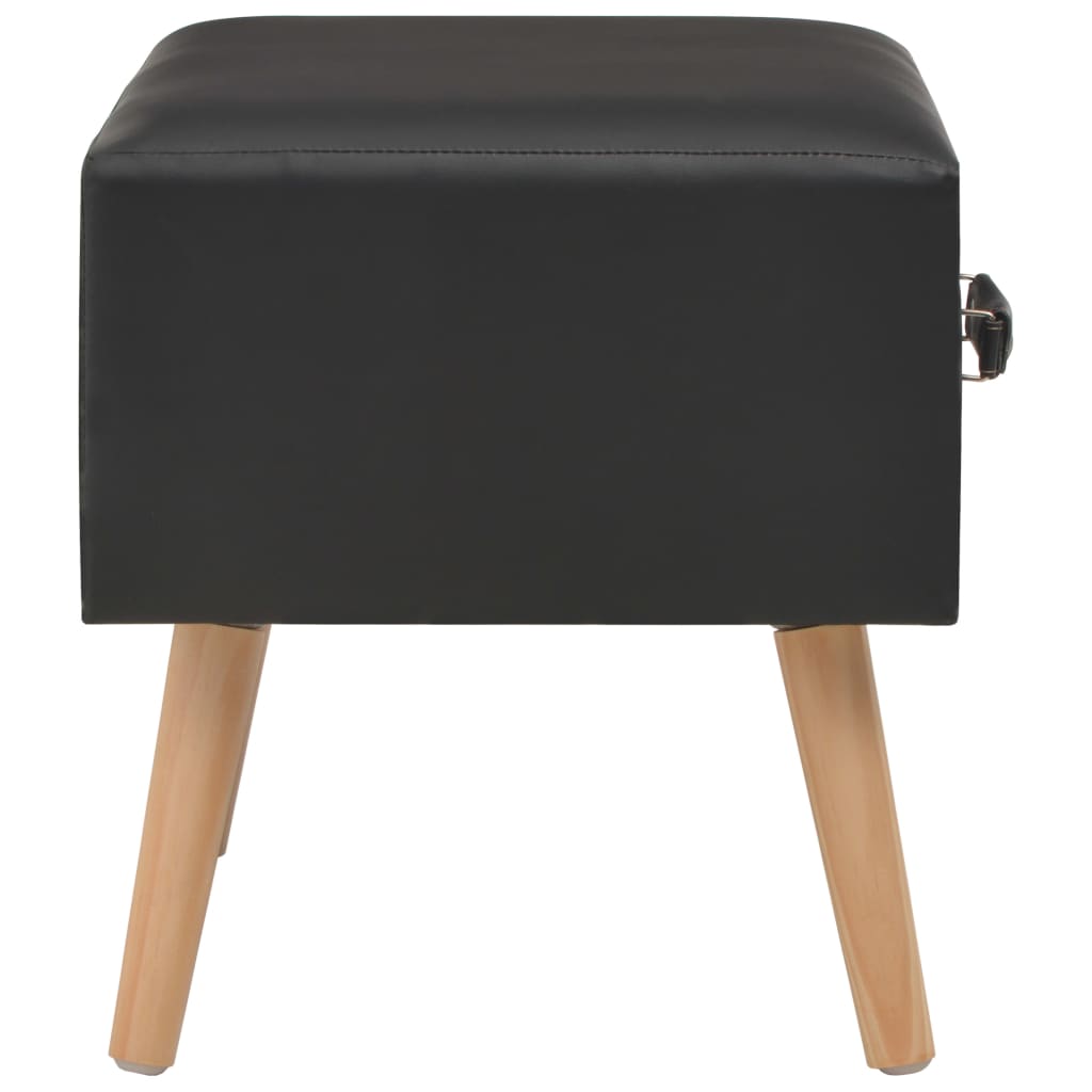 Comodini Neri 2 pz 40x35x40 cm in Similpelle | homemem39