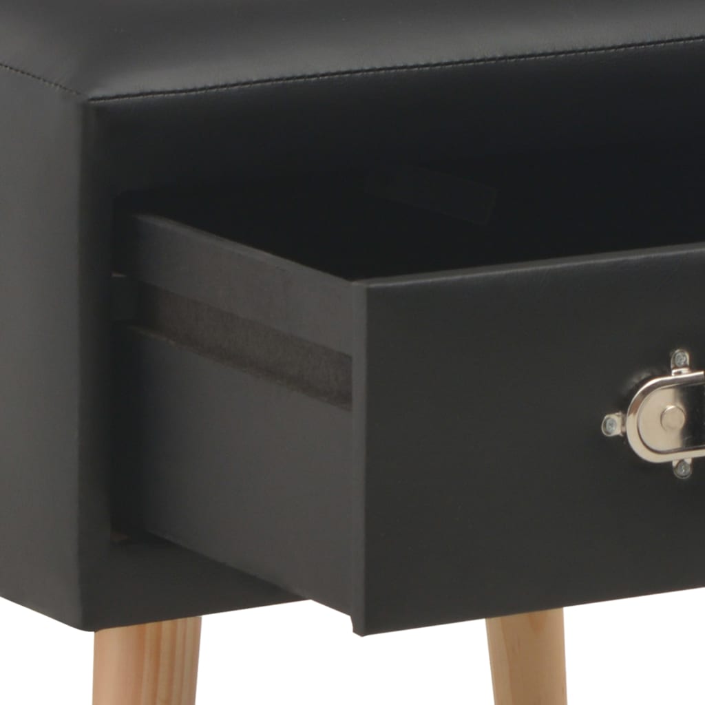 Comodini Neri 2 pz 40x35x40 cm in Similpelle | homemem39