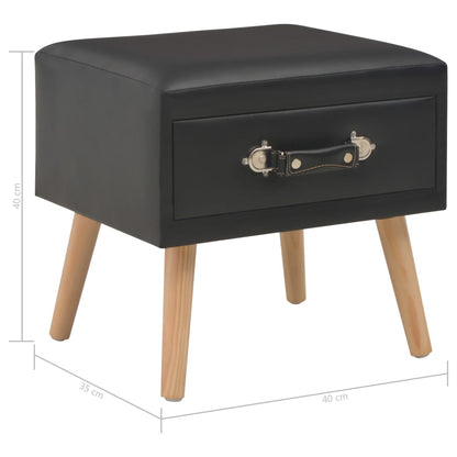 Comodini Neri 2 pz 40x35x40 cm in Similpelle | homemem39