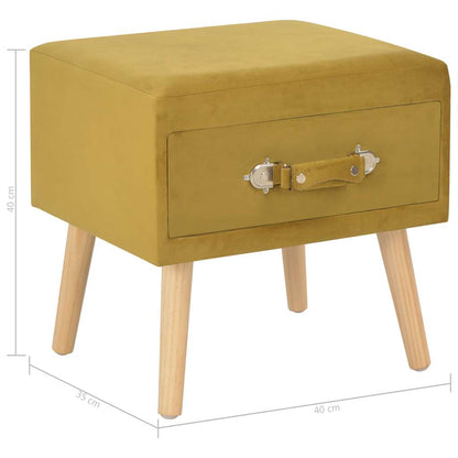Comodini Senape 2 pz 40x35x40 cm in Velluto