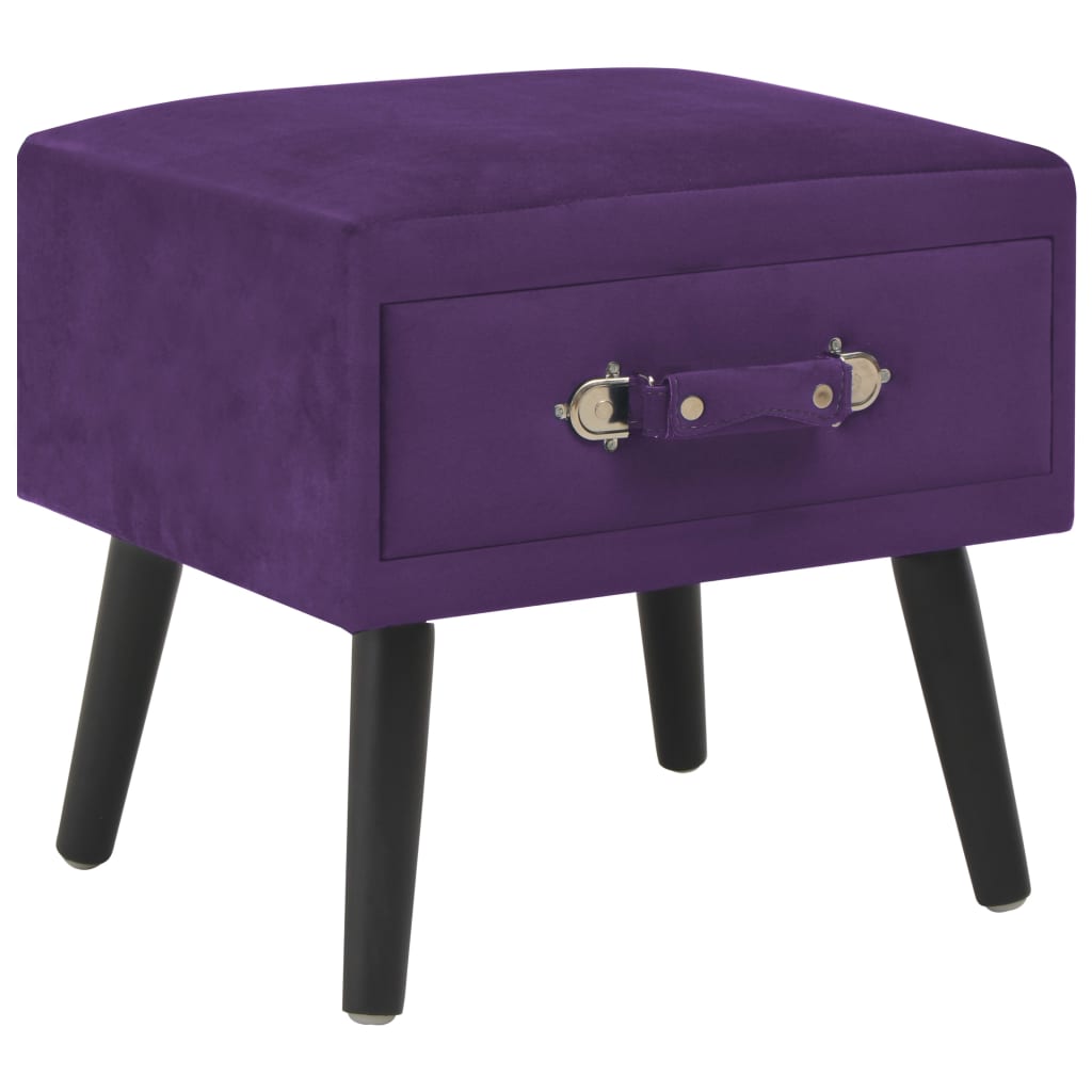 Comodini Viola Scuro 2 pz 40x35x40 cm in Velluto | homemem39