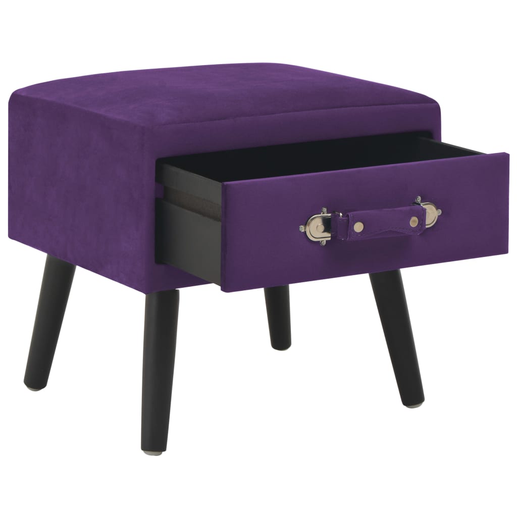 Comodini Viola Scuro 2 pz 40x35x40 cm in Velluto | homemem39