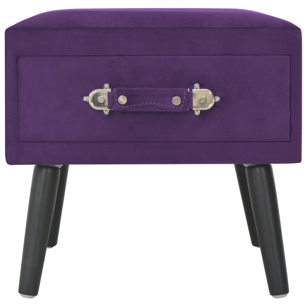 Comodini Viola Scuro 2 pz 40x35x40 cm in Velluto | homemem39
