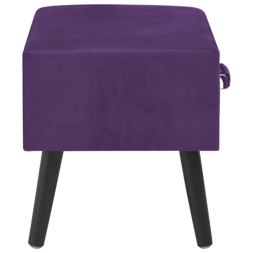 Comodini Viola Scuro 2 pz 40x35x40 cm in Velluto | homemem39