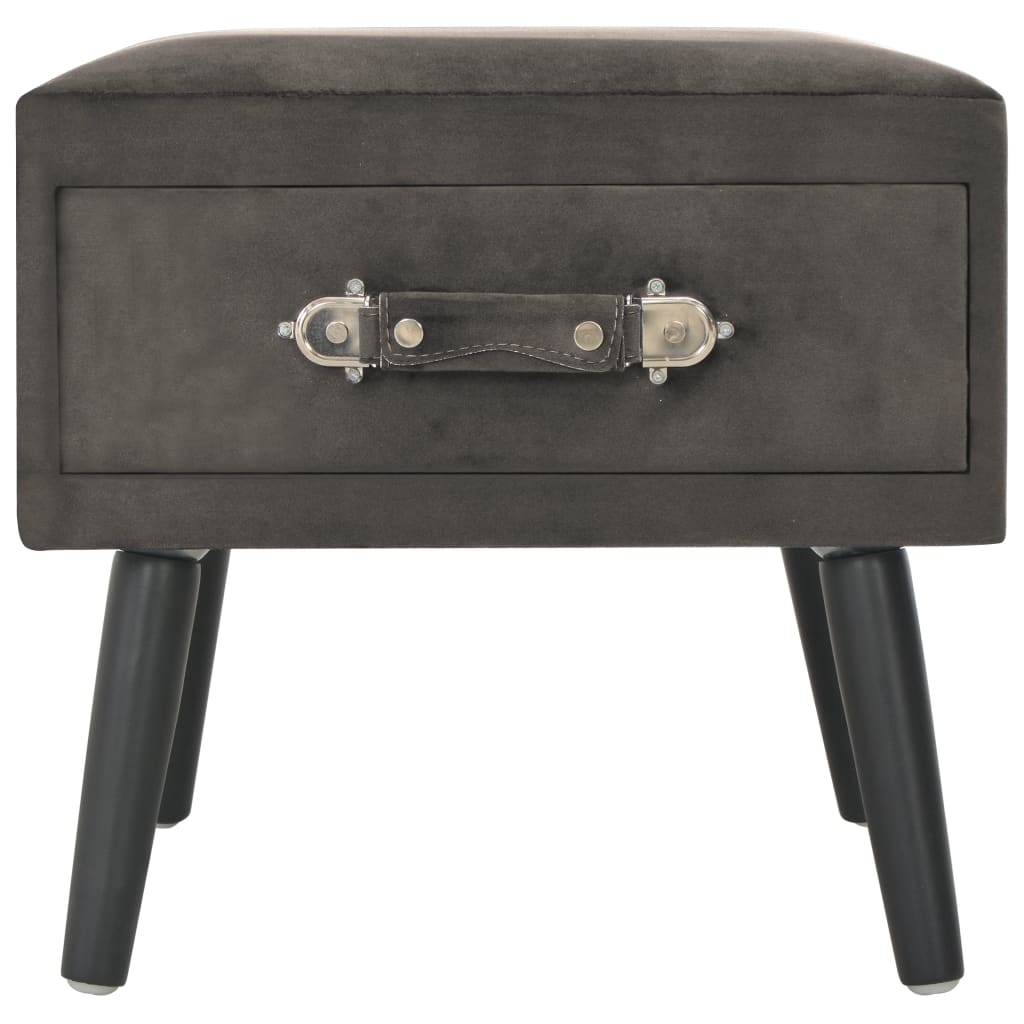 Comodini Grigi 2 pz 40x35x40 cm in Velluto | homemem39