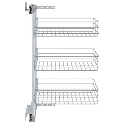 Cestino da Cucina in Rete a 3 Livelli Argento 47x35x56 cm - homemem39
