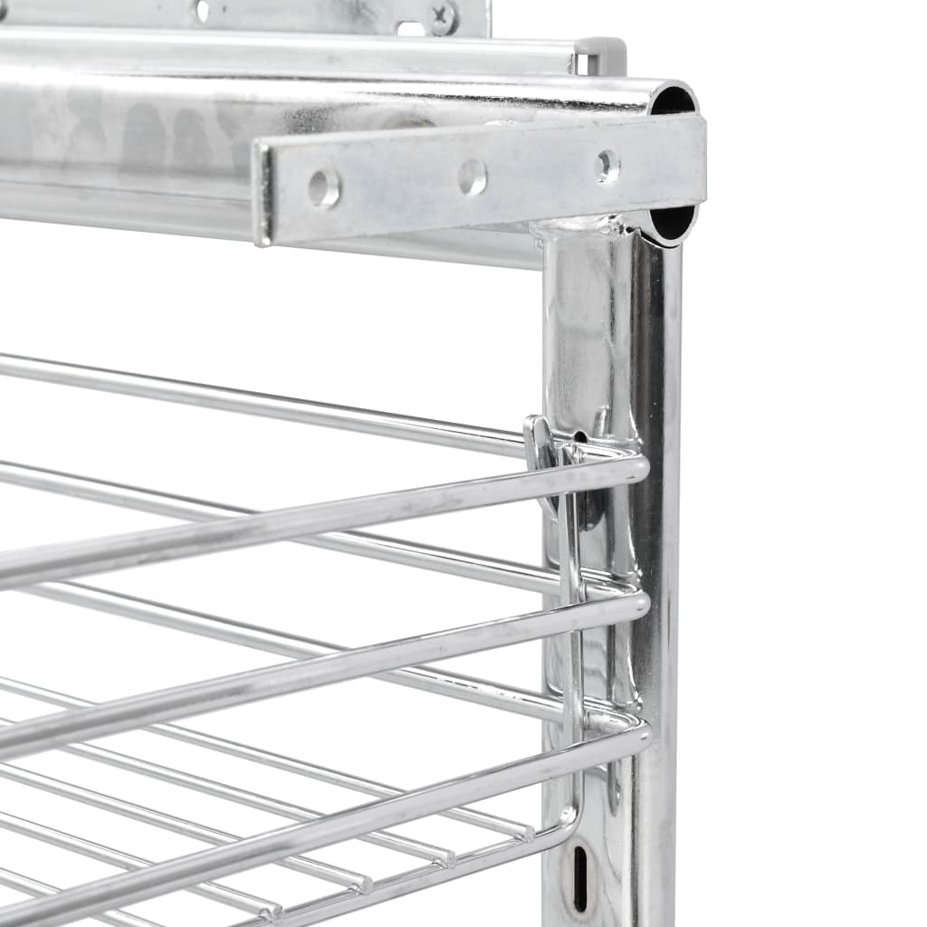 Cestino da Cucina in Rete a 3 Livelli Argento 47x35x56 cm - homemem39