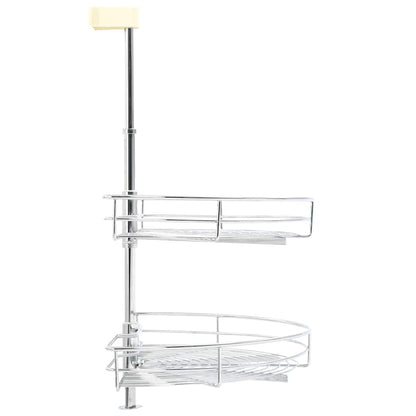 Cestello Metallico a 2 Livelli Argento Rotabile 180° 75x38x80cm