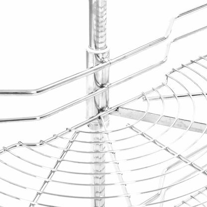 Cestello Metallico a 2 Livelli Argento Rotabile 180° 75x38x80cm