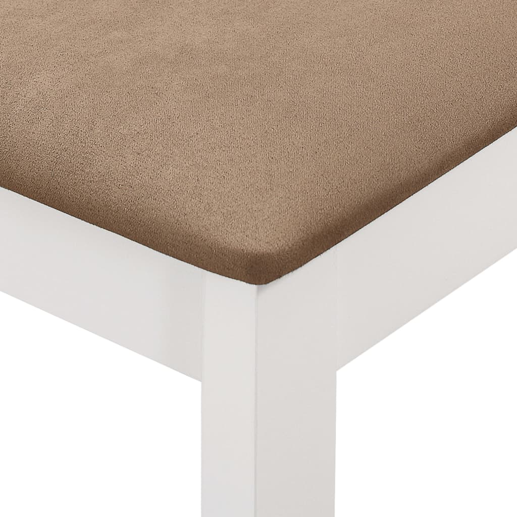 Sedie da Pranzo con Cuscini 6 pz Bianche in Legno Massello | homemem39