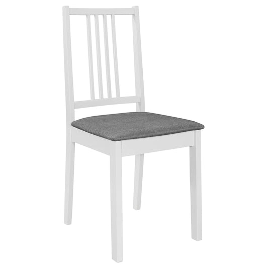 Sedie da Pranzo con Cuscini 6 pz Bianche in Legno Massello | homemem39