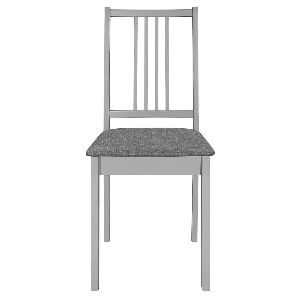 Sedie da Pranzo con Cuscini 6 pz Grigie in Legno Massello | homemem39