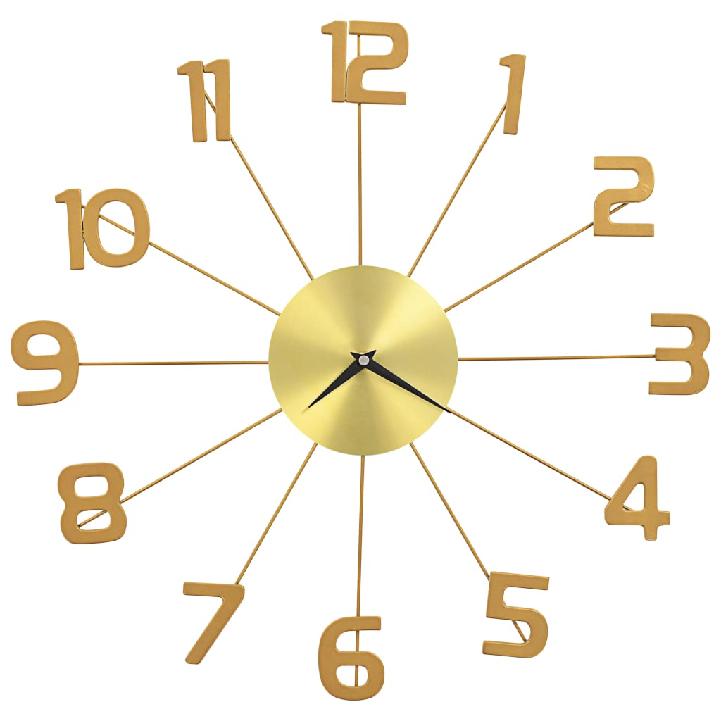 Orologio da Parete in Metallo 50 cm Dorato - homemem39