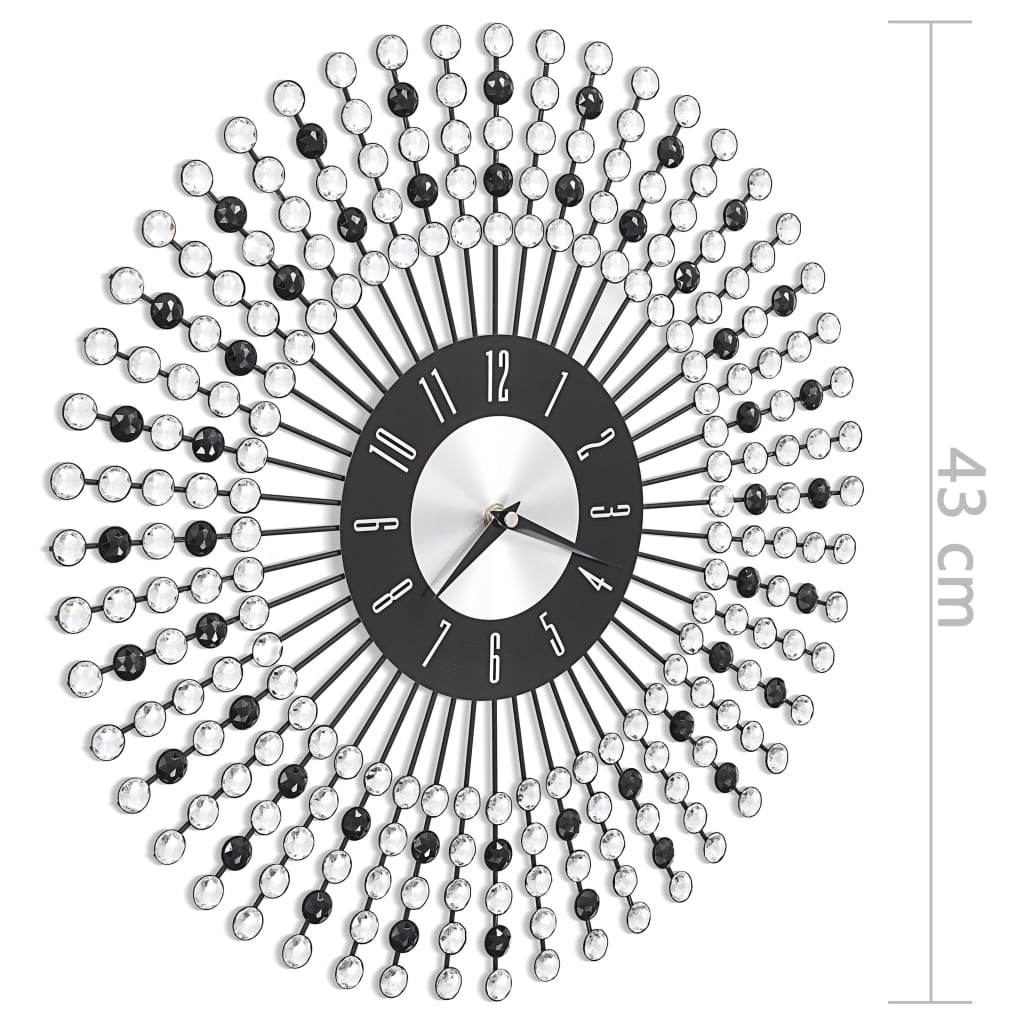 Orologio da Parete in Metallo 43 cm Nero - homemem39