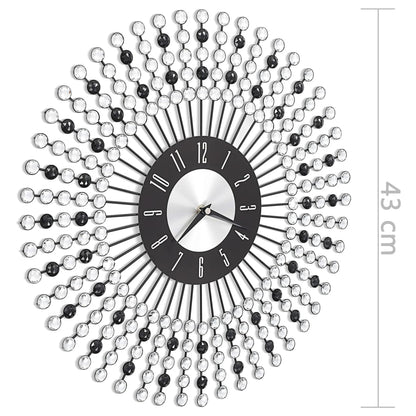 Orologio da Parete in Metallo 43 cm Nero - homemem39