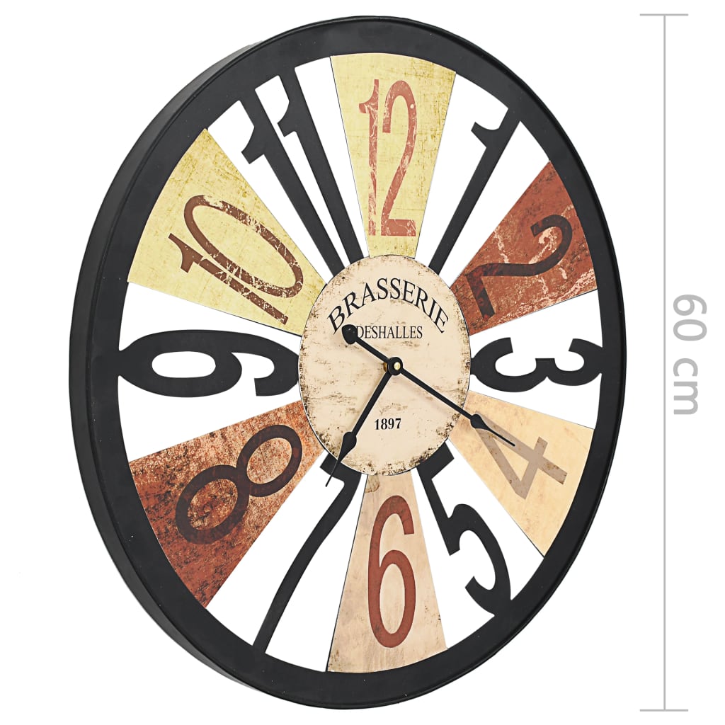 Orologio da Parete in Metallo 60 cm Multicolore | homemem39