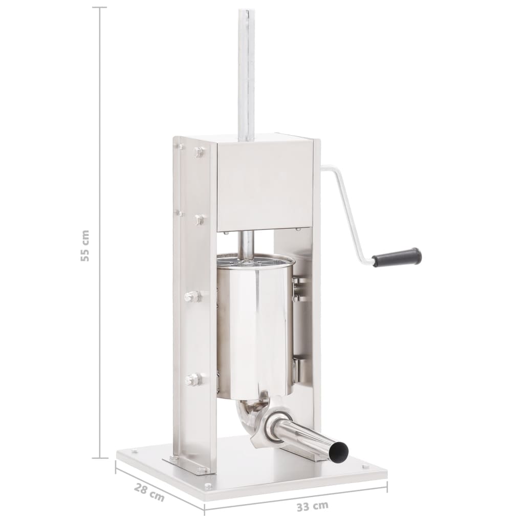 Insaccatrice Manuale Argento 3 L in Acciaio Inossidabile | homemem39