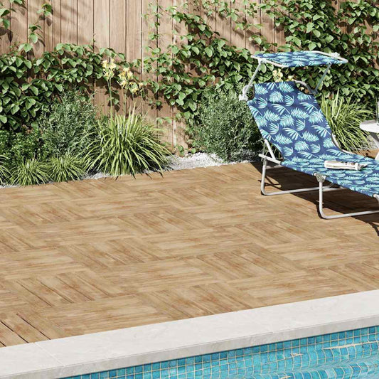 Piastrelle per Esterni 18 pz 50x50 cm in Legno Marrone