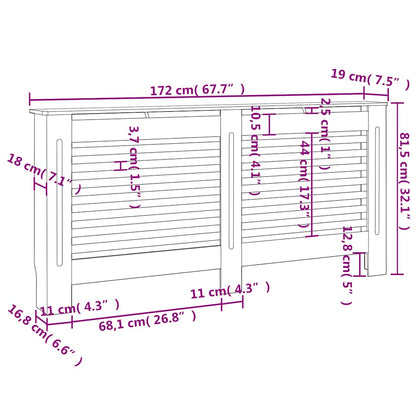 Copertura per Radiatore Bianca 172x19x81,5 cm in MDF - homemem39