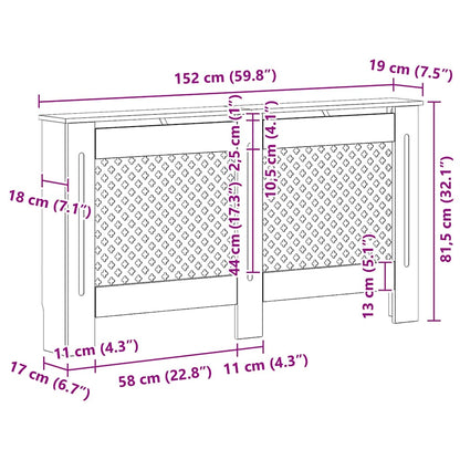 Copertura per Radiatore Bianca 152x19x81,5 cm in MDF | homemem39