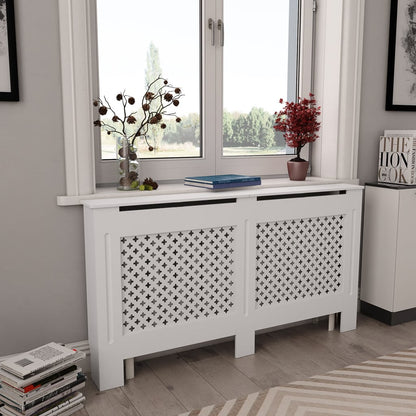 Copertura per Radiatore Bianca 152x19x81,5 cm in MDF - homemem39