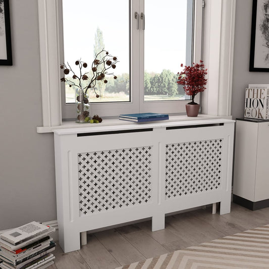 Copertura per Radiatore Bianca 152x19x81,5 cm in MDF - homemem39