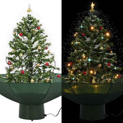 Albero di Natale con Neve e Base a Ombrellone Verde 75 cm - homemem39