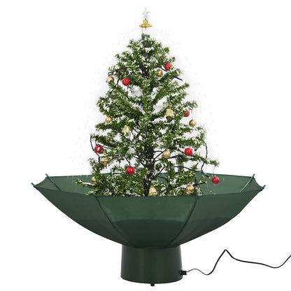 Albero di Natale con Neve e Base a Ombrellone Verde 75 cm - homemem39