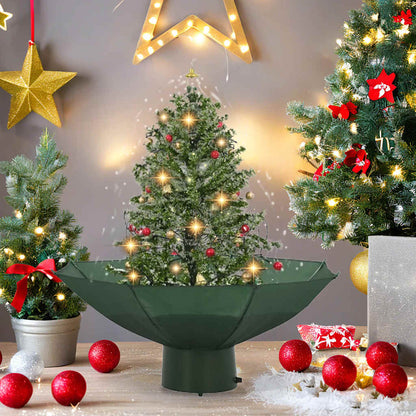 Albero di Natale con Neve e Base a Ombrellone Verde 75 cm - homemem39