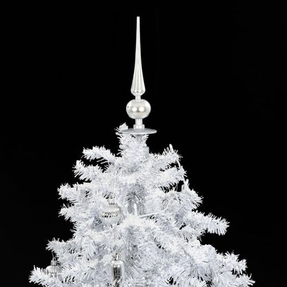 Albero di Natale con Neve e Base a Ombrellone Bianco 140 cm