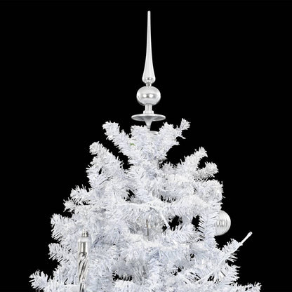 Albero di Natale con Neve e Base a Ombrellone Bianco 190 cm