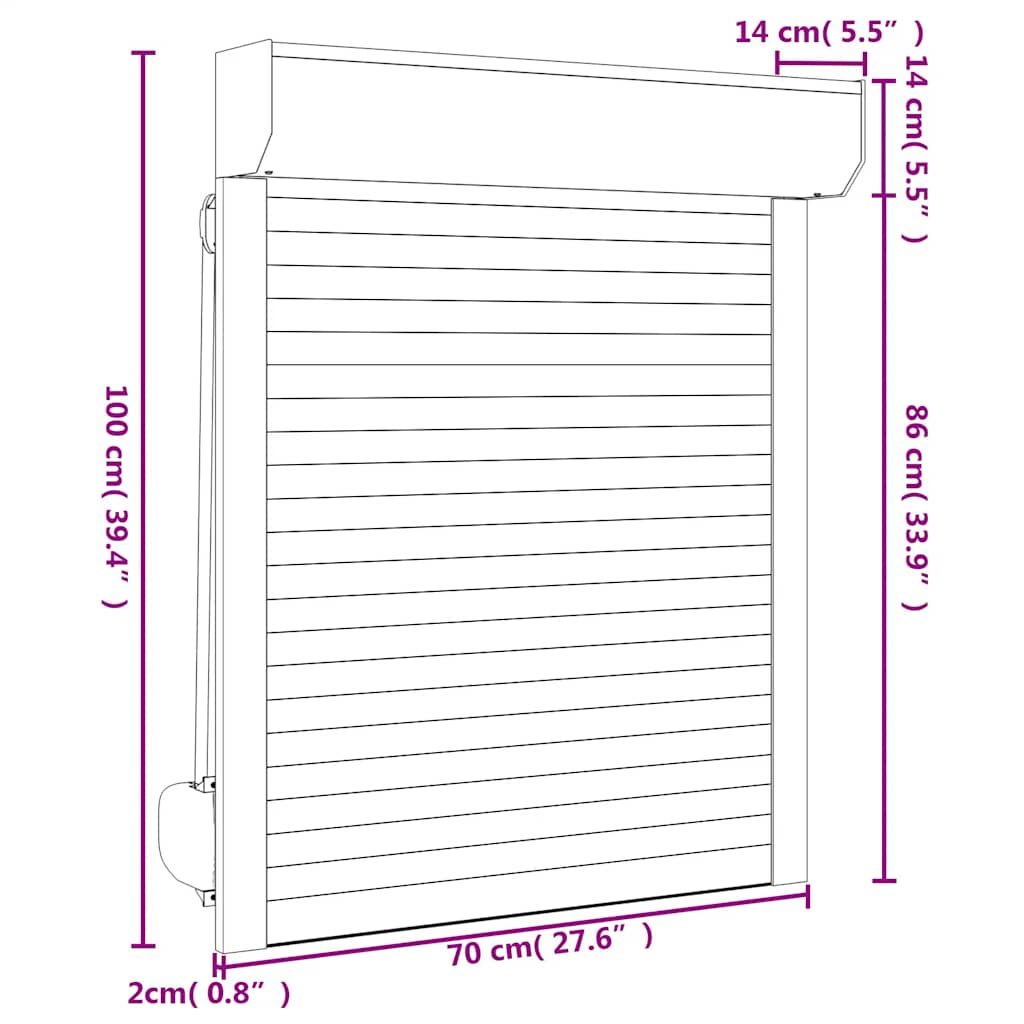 Tapparella Avvolgibile in Alluminio 70x100 cm Bianca - homemem39