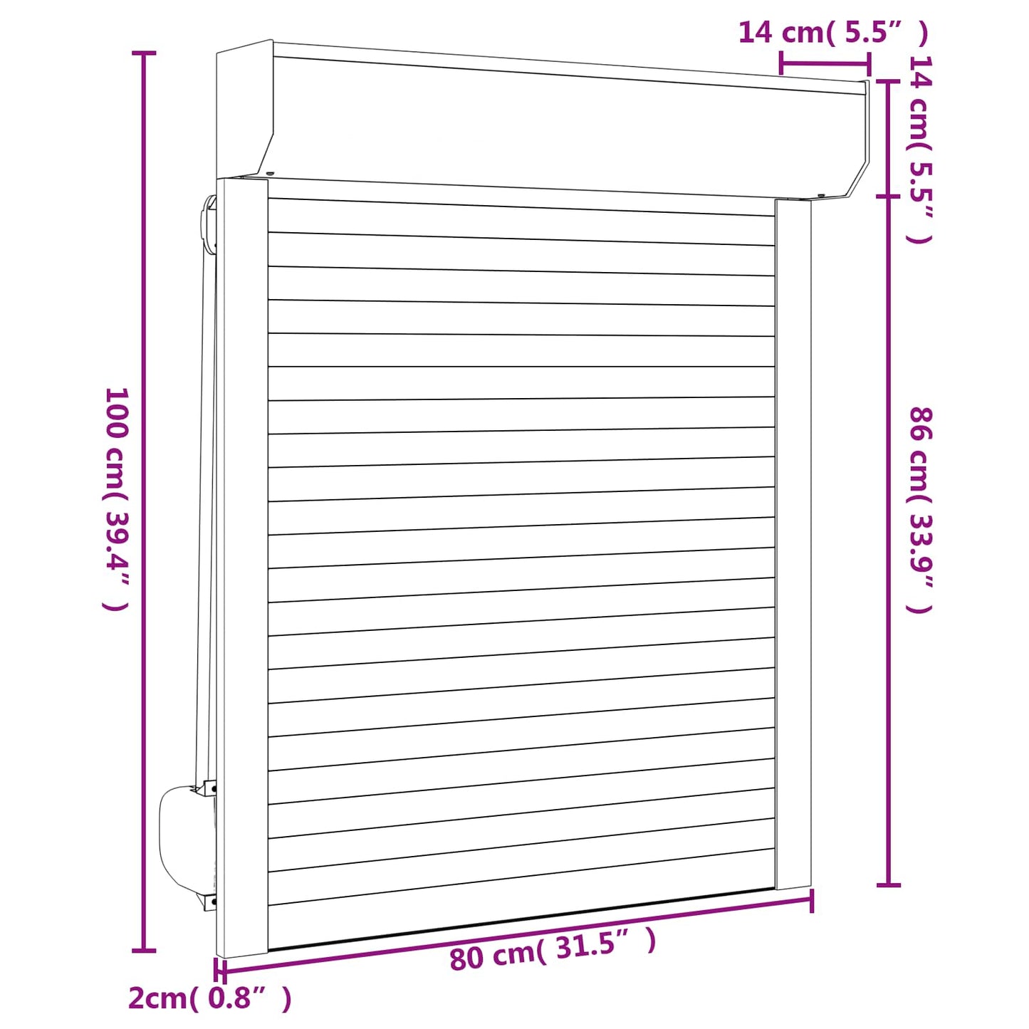 Persiana a rullo Bianco 80 x 100 cm Alluminio e poliuretano | homemem39