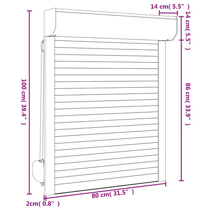 Persiana a rullo Bianco 80 x 100 cm Alluminio e poliuretano | homemem39