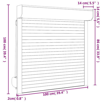 Tapparella Avvolgibile in Alluminio 100x100 cm Bianca - homemem39