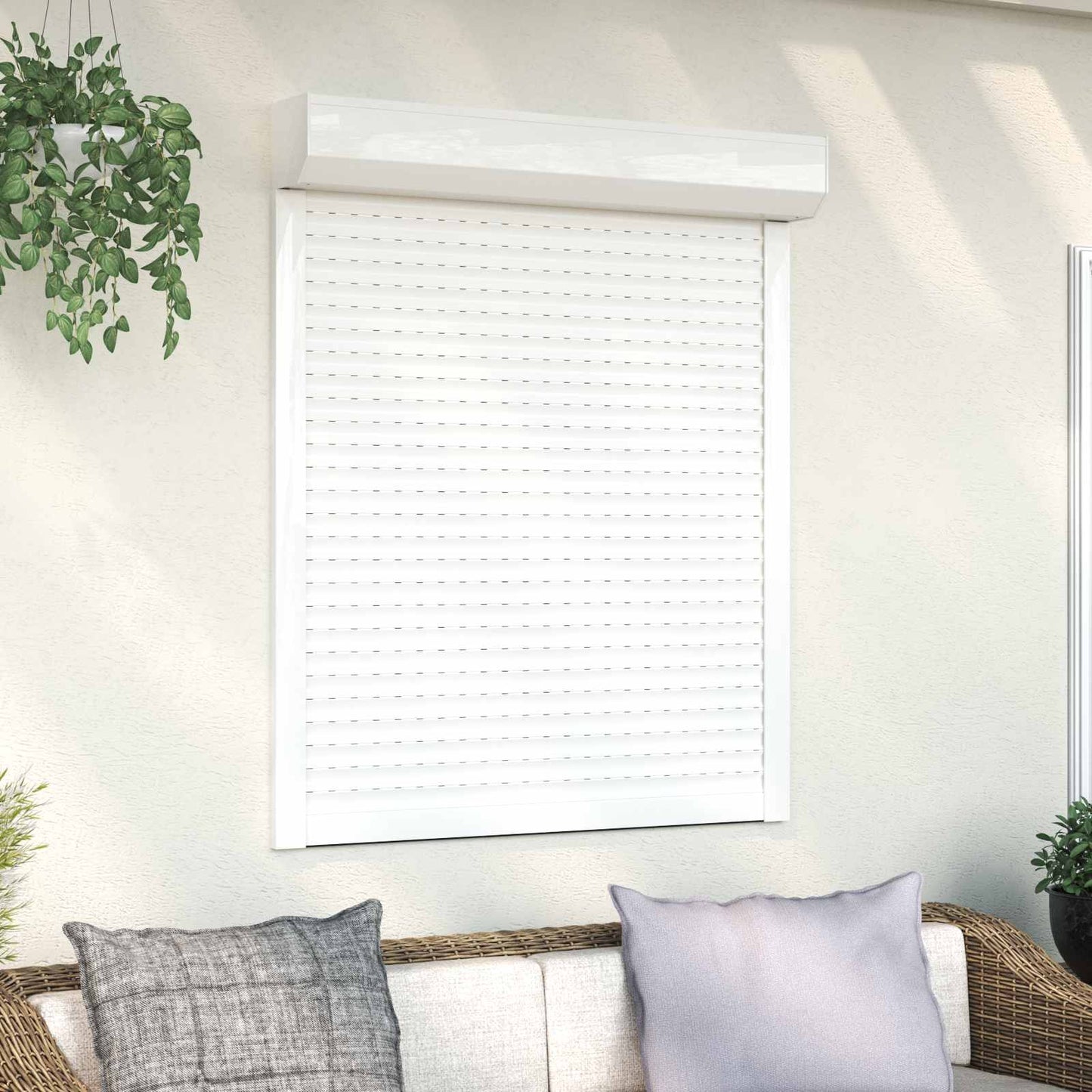 Persiana a rullo Bianco 100 x 130 cm Alluminio e poliuretano