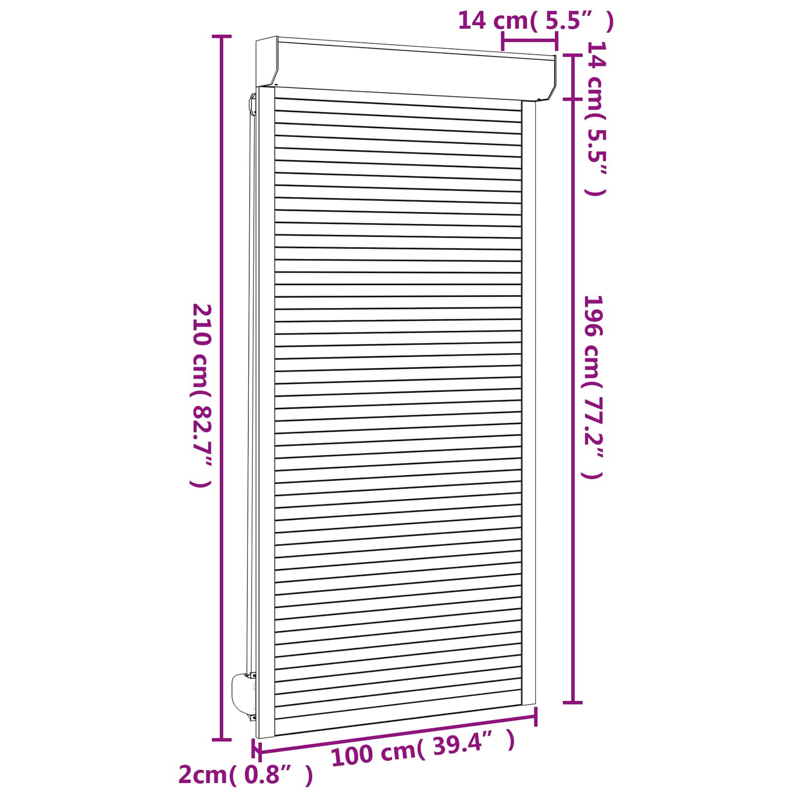 Persiana a rullo Bianco 100 x 210 cm Alluminio e poliuretano | homemem39