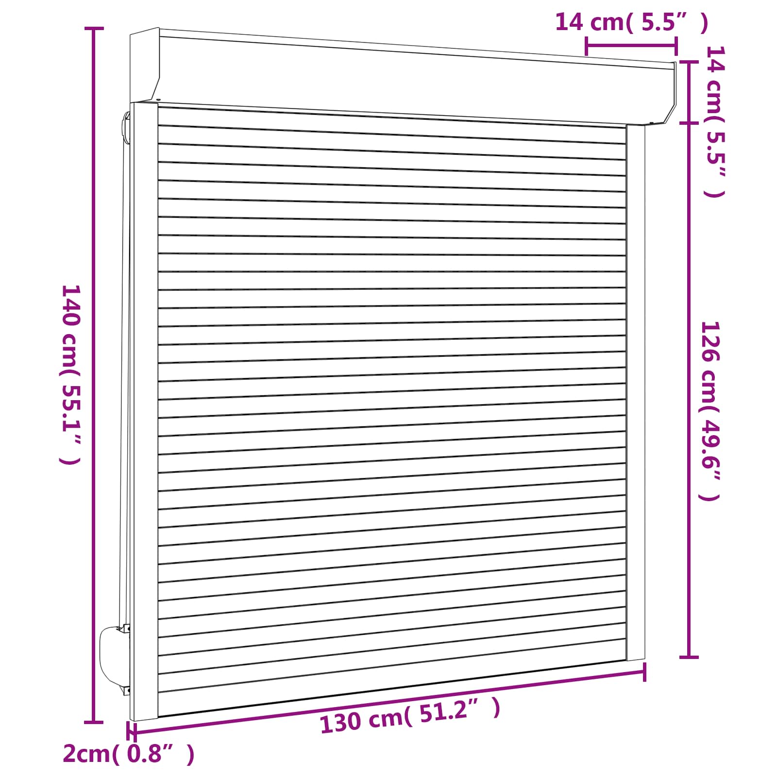 Persiana a rullo Bianco 130 x 140 cm Alluminio e poliuretano | homemem39