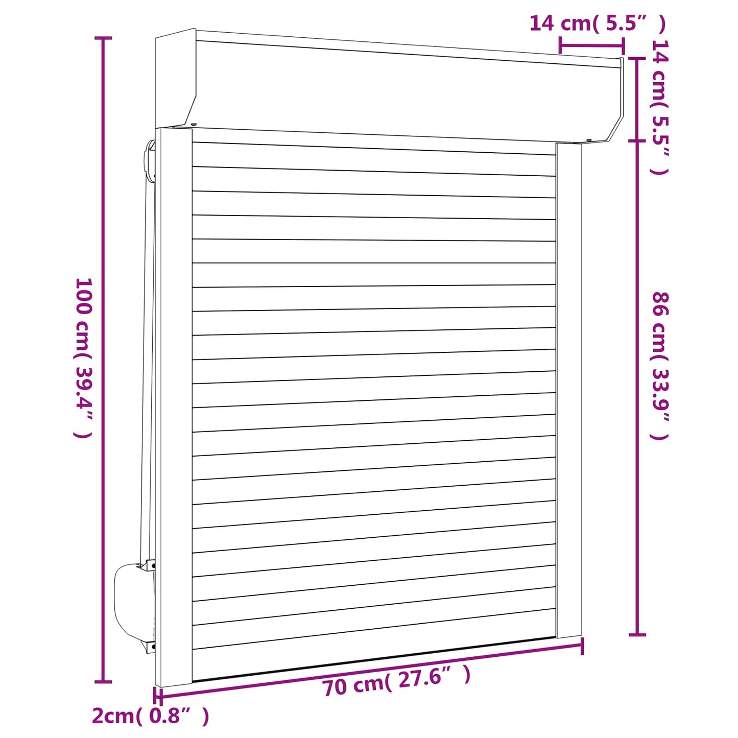 Persiana a rullo Antracite 70 x 100 cm Alluminio e poliuretano | homemem39