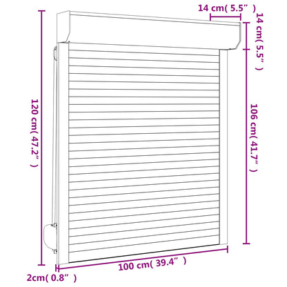 Persiana a rullo Antracite 100 x 120 cm Alluminio e poliuretano | homemem39