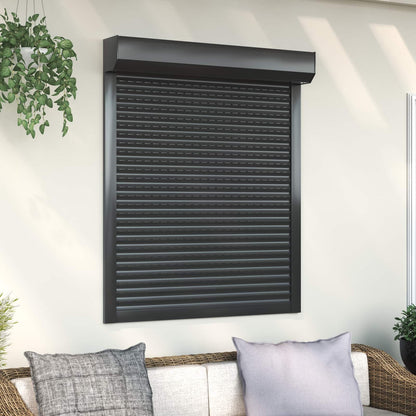 Persiana a rullo Antracite 100 x 130 cm Alluminio e poliuretano