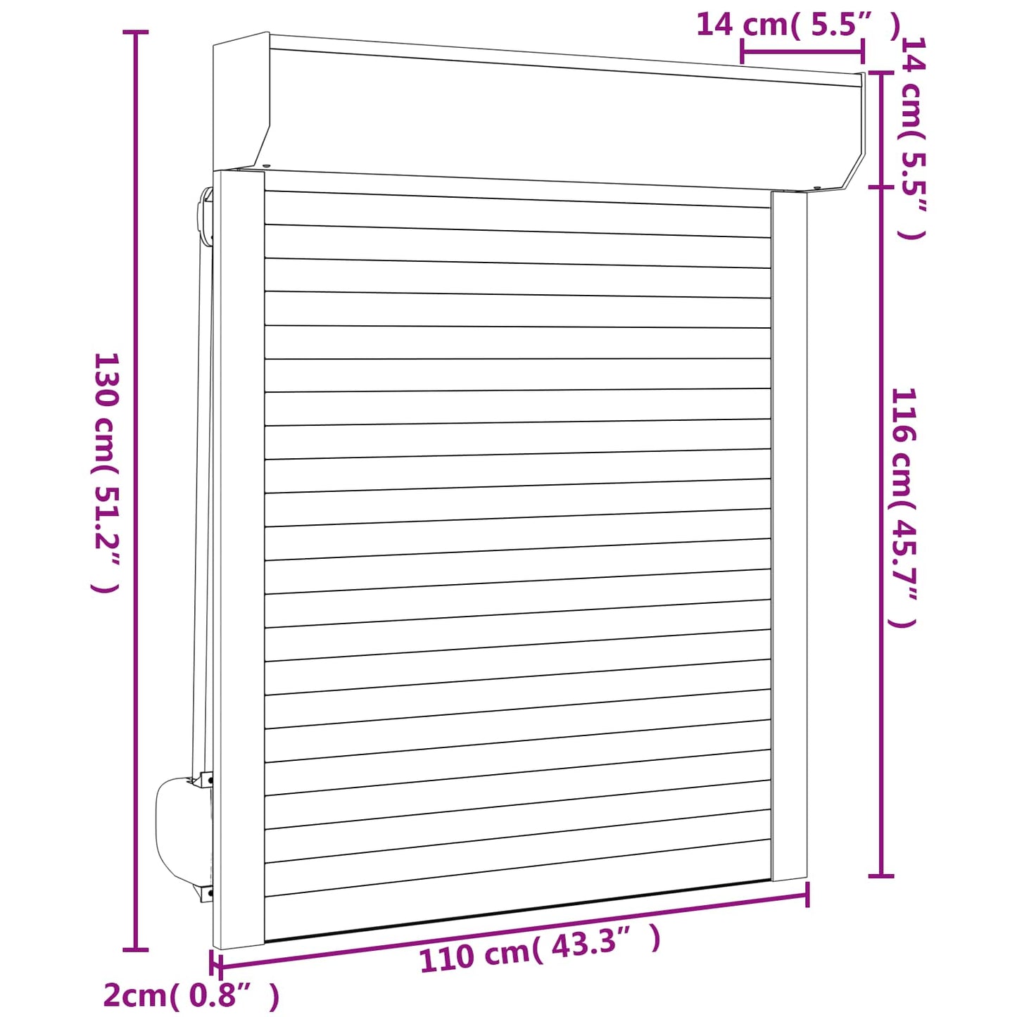 Persiana a rullo Antracite 110 x 130 cm Alluminio e poliuretano | homemem39