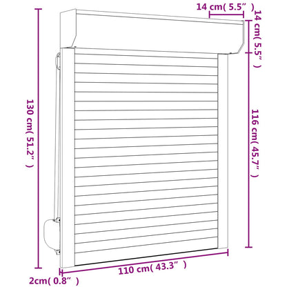 Persiana a rullo Antracite 110 x 130 cm Alluminio e poliuretano | homemem39