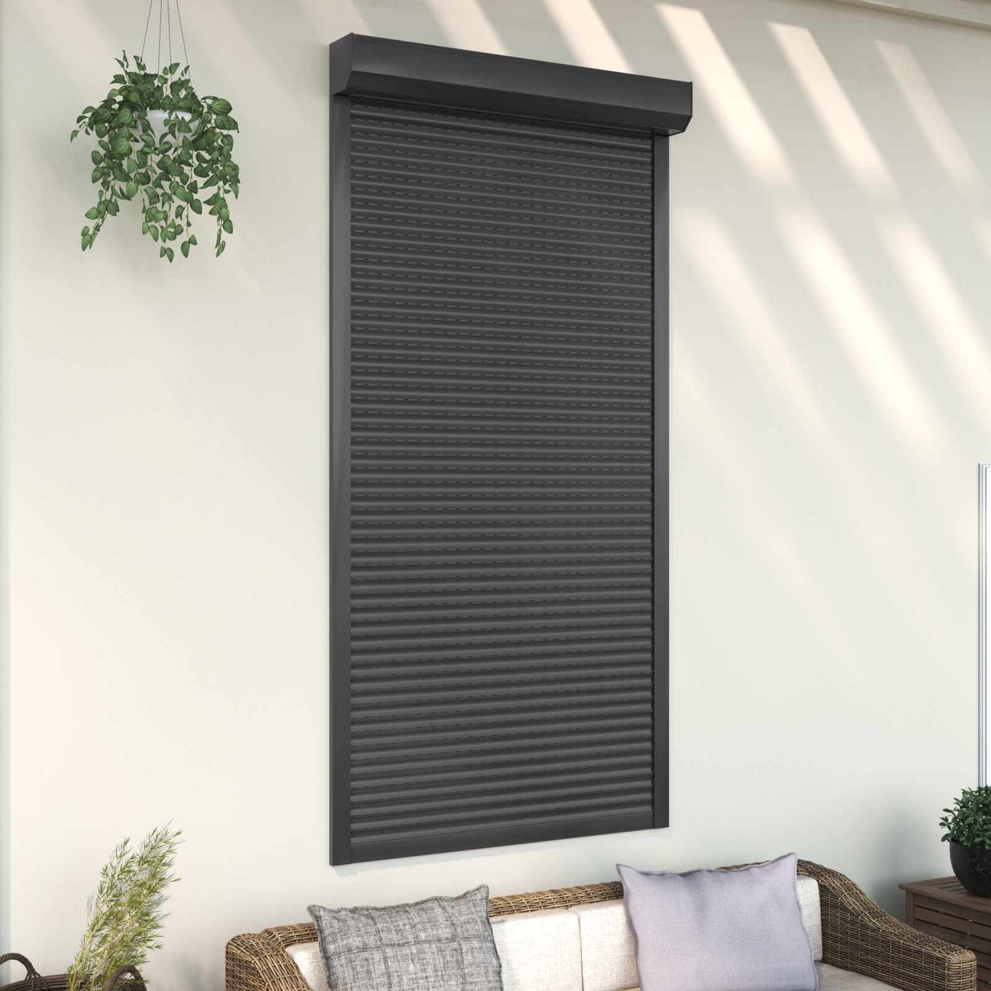 Persiana a rullo Antracite 110 x 220 cm Alluminio e poliuretano