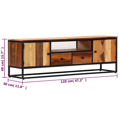 Mobile Porta TV 120x30x40 cm in Legno Massello di Recupero | homemem39