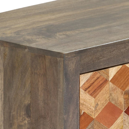 Mobile Porta TV Grigio 120x30x40 cm in Legno Massello di Mango | homemem39
