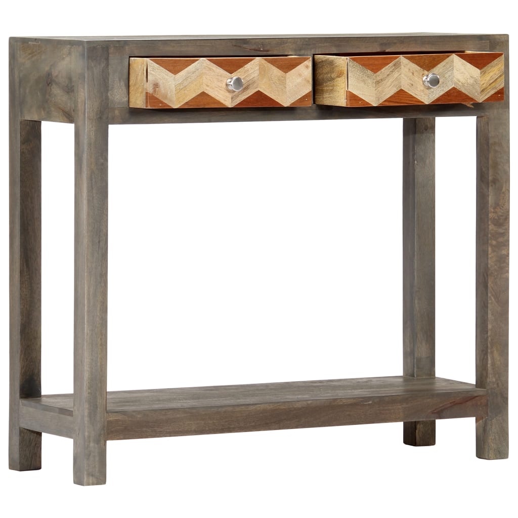 Tavolo Consolle Grigio 86x30x76 cm in Legno Massello di Mango | homemem39