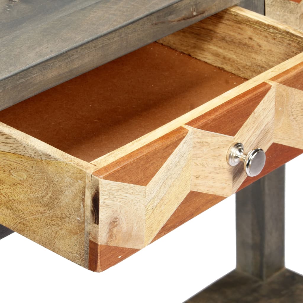 Tavolo Consolle Grigio 86x30x76 cm in Legno Massello di Mango | homemem39