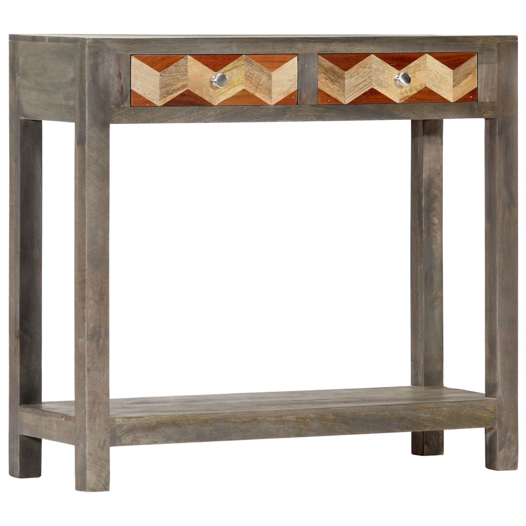 Tavolo Consolle Grigio 86x30x76 cm in Legno Massello di Mango | homemem39